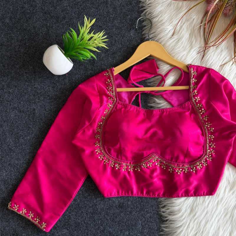 YNF Wholesale Silk Sequence Embroidery Blouse  | Surat Manufacturer