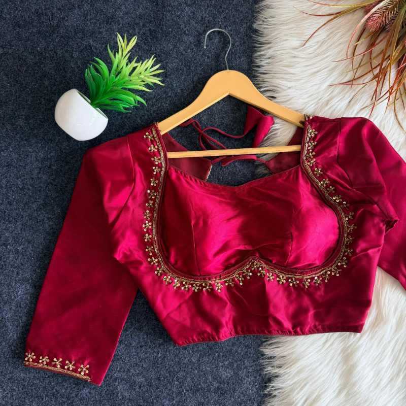 YNF Wholesale Silk Sequence Embroidery Blouse  | Surat Manufacturer