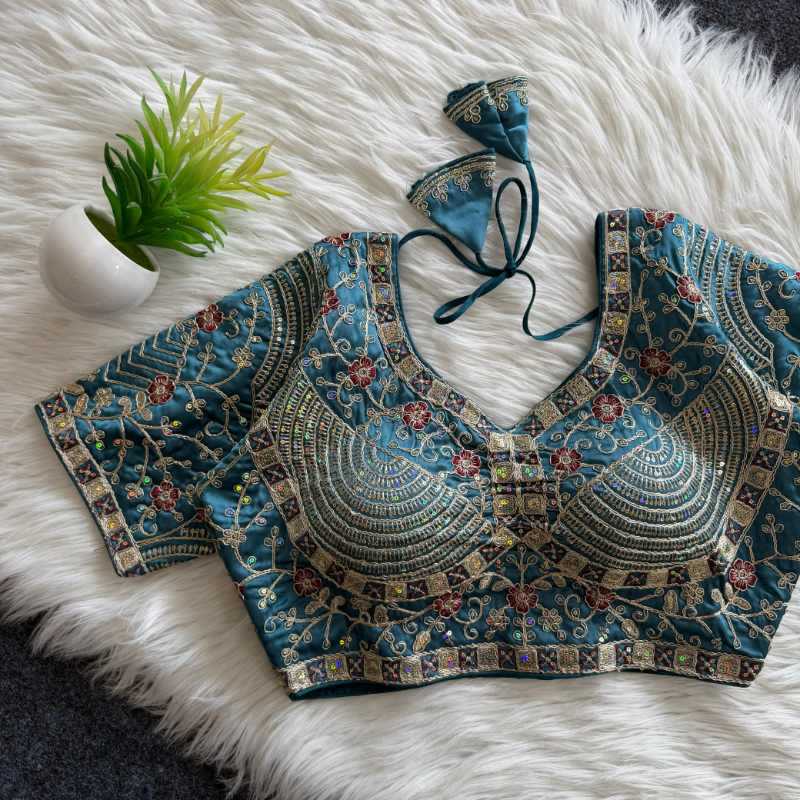 YNF Wholesale Premium Silk Sequence Embroidery Blouse  | Surat Manufacturer