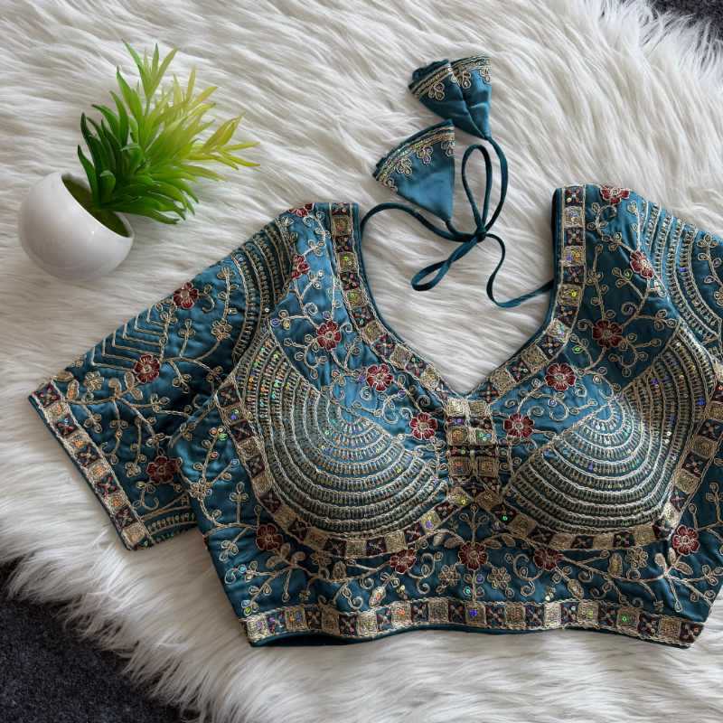 YNF Wholesale Premium Silk Sequence Embroidery Blouse  | Surat Manufacturer