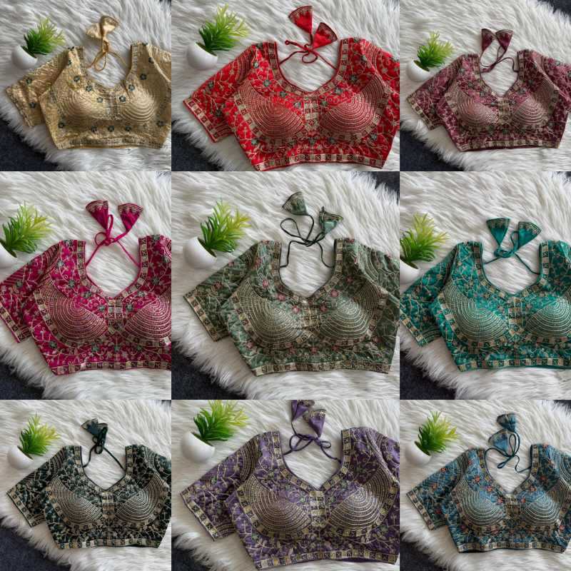 YNF Wholesale Premium Silk Sequence Embroidery Blouse  | Surat Manufacturer