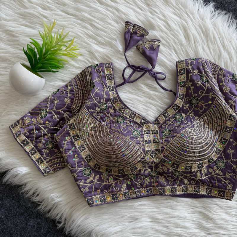 YNF Wholesale Premium Silk Sequence Embroidery Blouse  | Surat Manufacturer