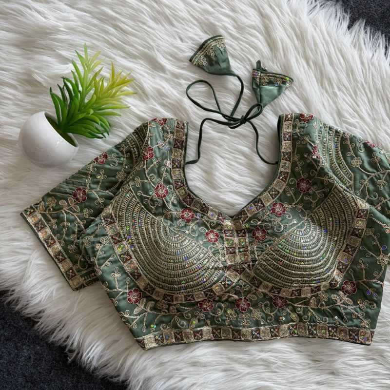 YNF Wholesale Premium Silk Sequence Embroidery Blouse  | Surat Manufacturer