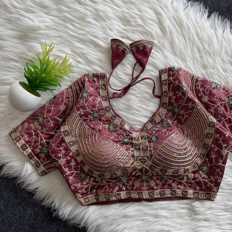 YNF Wholesale Premium Silk Sequence Embroidery Blouse  | Surat Manufacturer