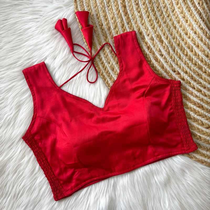YNF Wholesale Soft Silk Sleeveless Blouse  | Surat Manufacturer