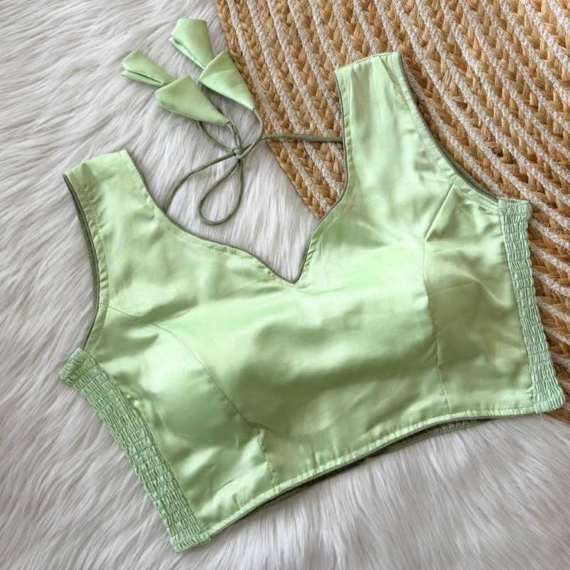 YNF Wholesale Soft Silk Sleeveless Blouse  | Surat Manufacturer