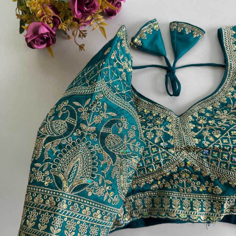 YNF Wholesale Heavy Silk Sequence Embroidery Blouse  | Surat Manufacturer