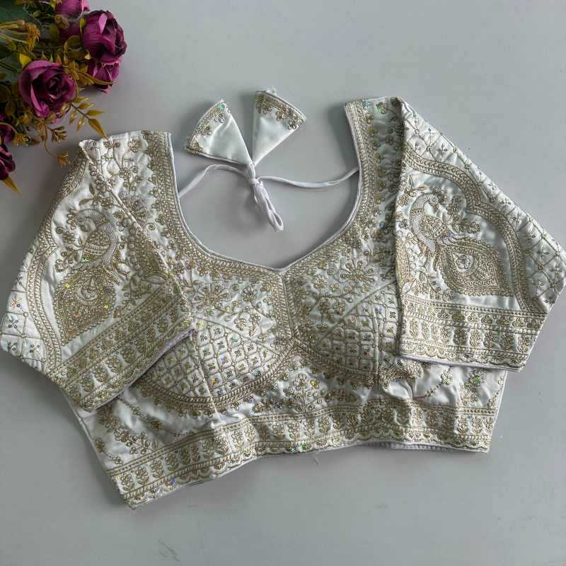 YNF Wholesale Heavy Silk Sequence Embroidery Blouse  | Surat Manufacturer
