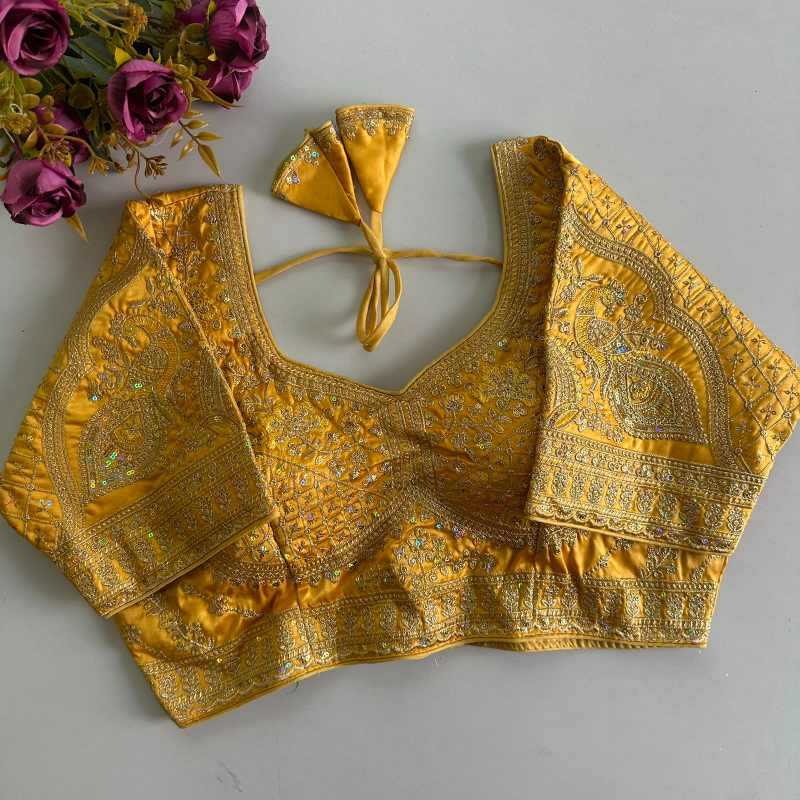 YNF Wholesale Heavy Silk Sequence Embroidery Blouse  | Surat Manufacturer