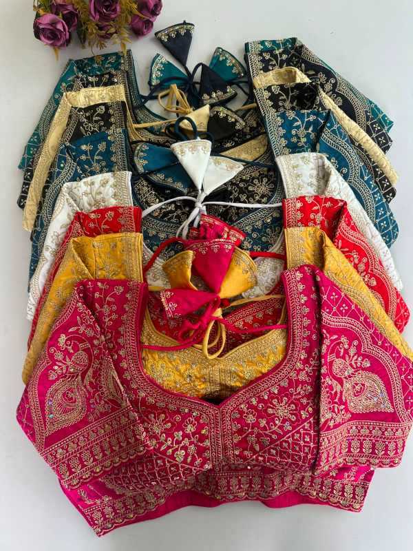 YNF Wholesale Heavy Silk Sequence Embroidery Blouse  | Surat Manufacturer
