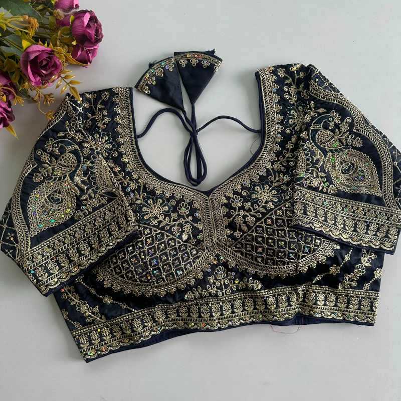 YNF Wholesale Heavy Silk Sequence Embroidery Blouse  | Surat Manufacturer
