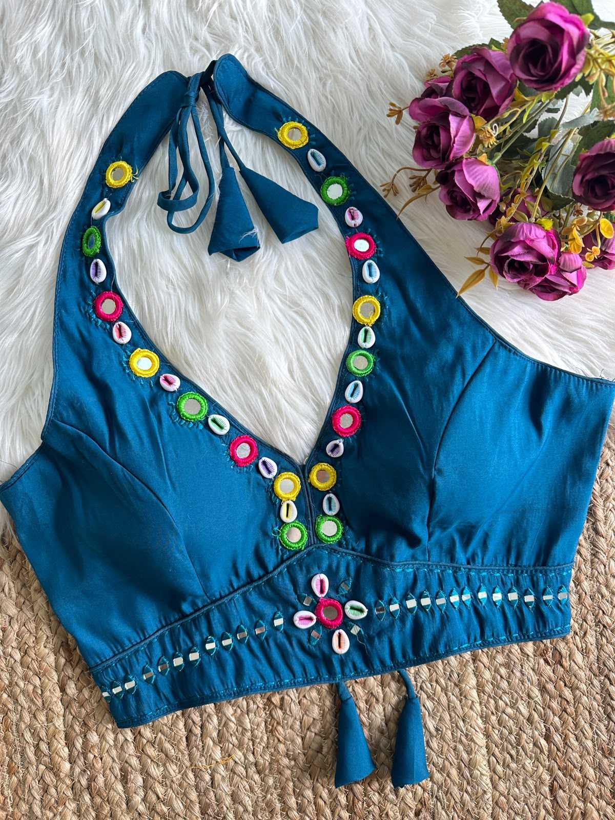 YNF Wholesale Heavy Roman Silk Sleeveless Blouse  | Surat Manufacturer