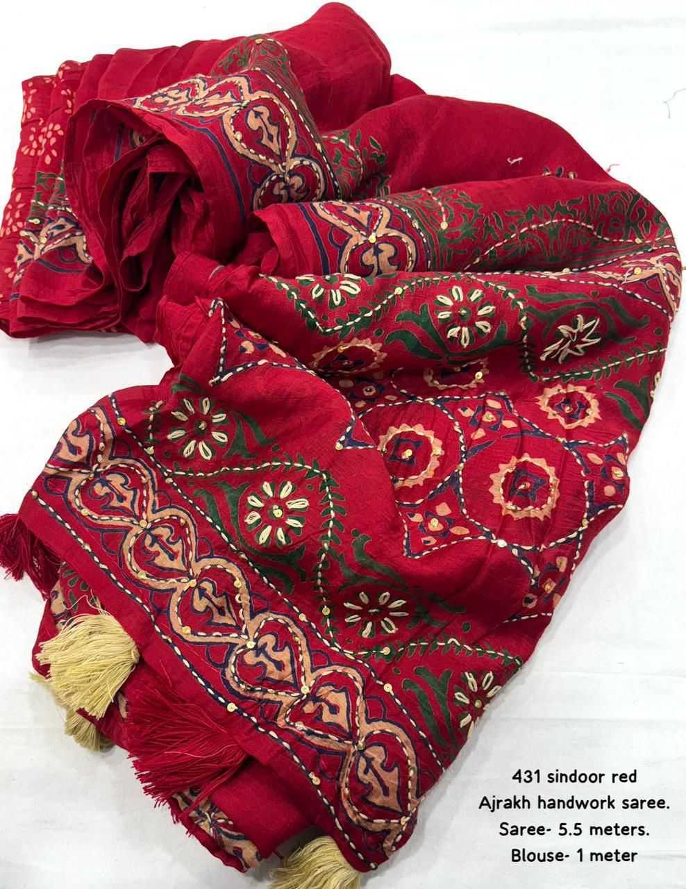 YNF Wholesale Chanderi Cotton Ajrakh Sarees  | Surat Manufacturer