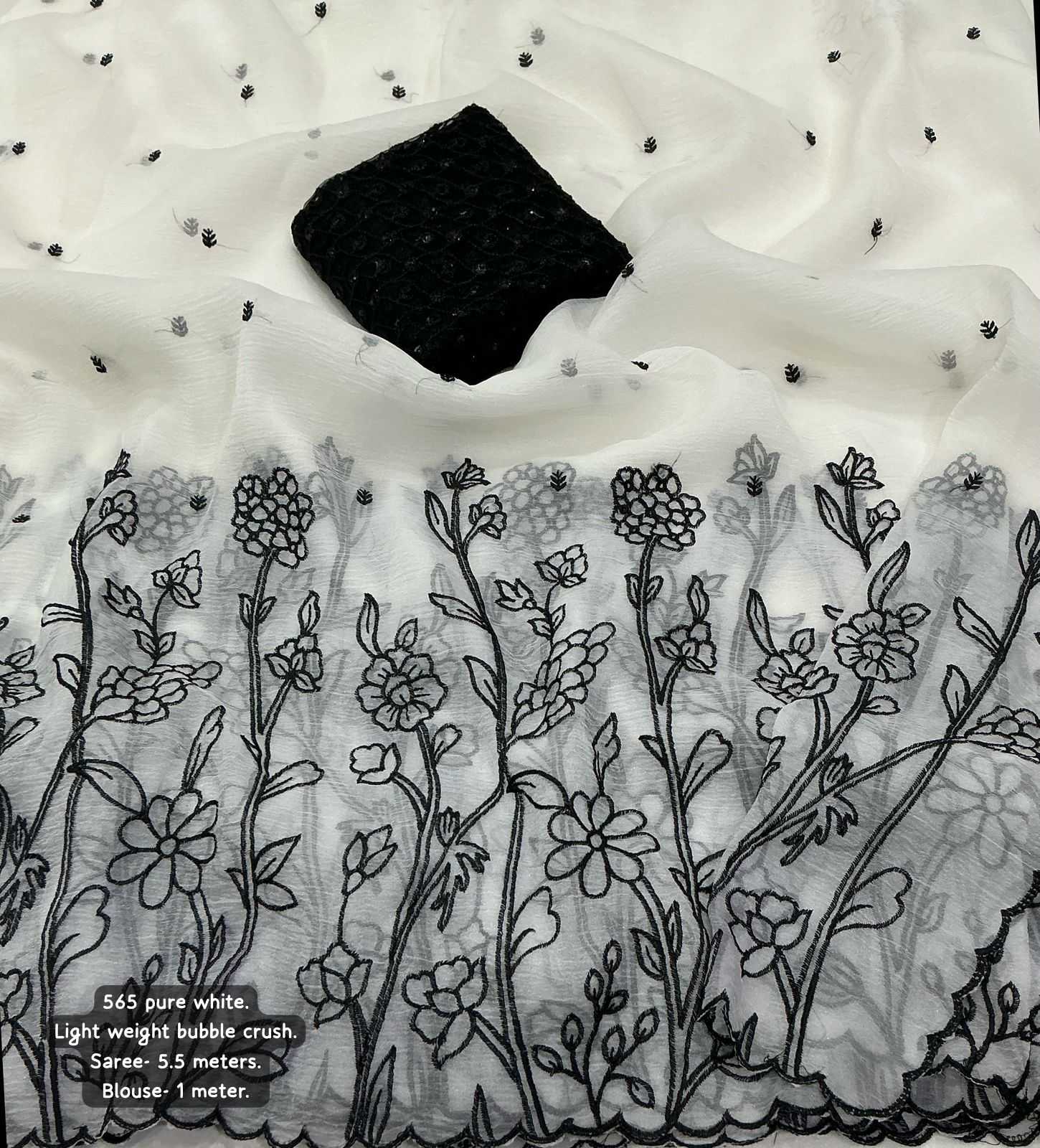 YNF Wholesale Crunchi Embroidered Sarees  | Surat Manufacturer