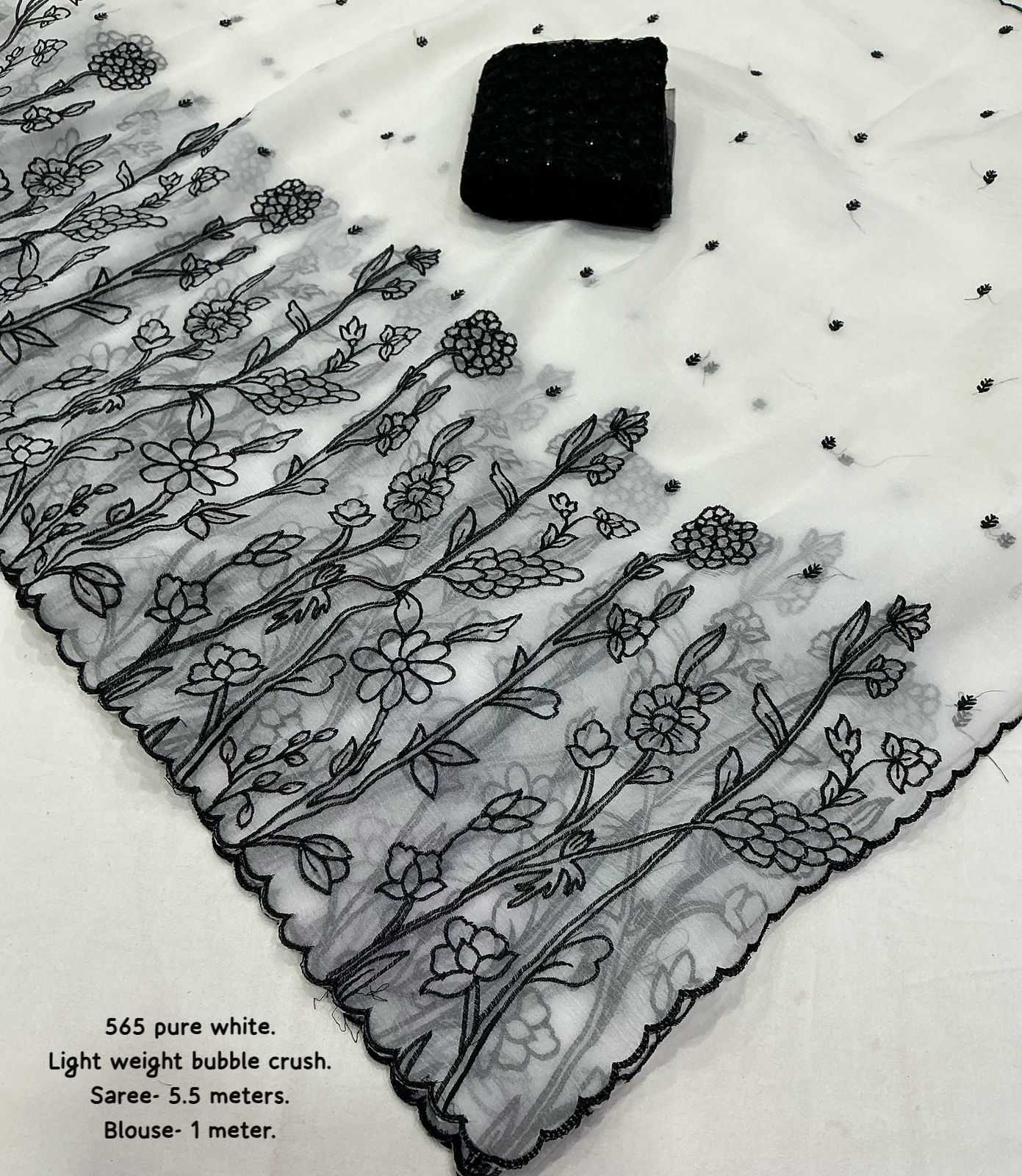 YNF Wholesale Crunchi Embroidered Sarees  | Surat Manufacturer