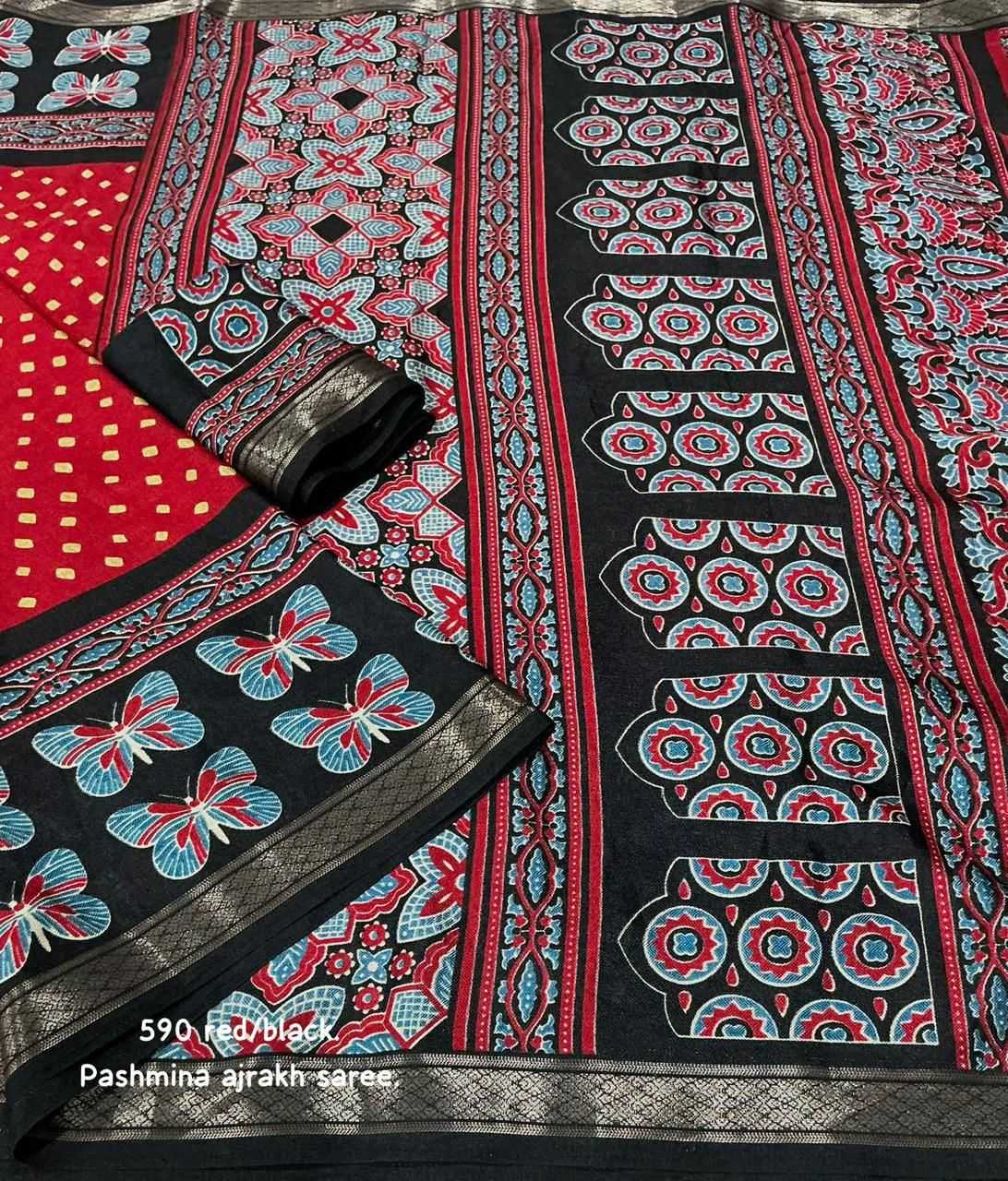 YNF Wholesale Pashmina Fancy Sarees  | Surat Manufacturer