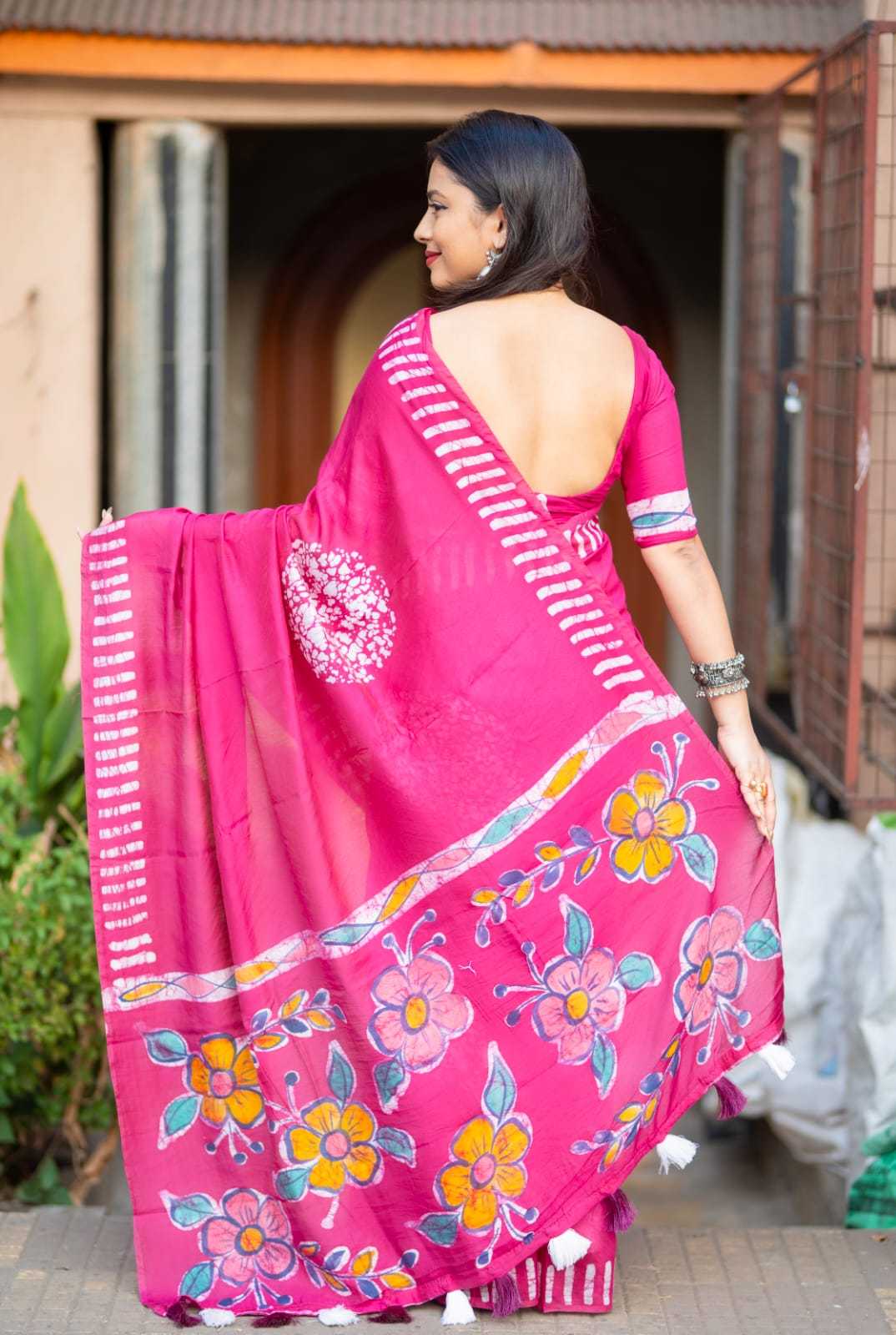 YNF Wholesale Cotton Batik Sarees  | Surat Manufacturer