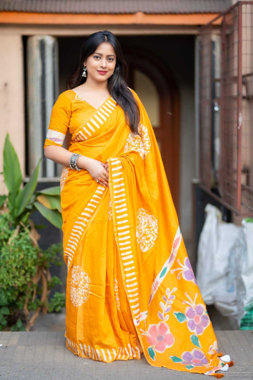 YNF Wholesale Cotton Batik Sarees  | Surat Manufacturer