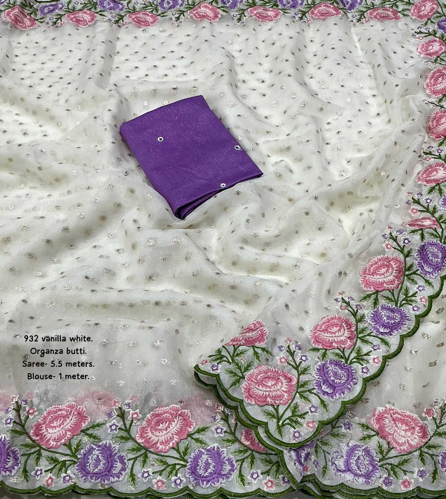 YNF Wholesale Organza Embroidered Sarees  | Surat Manufacturer