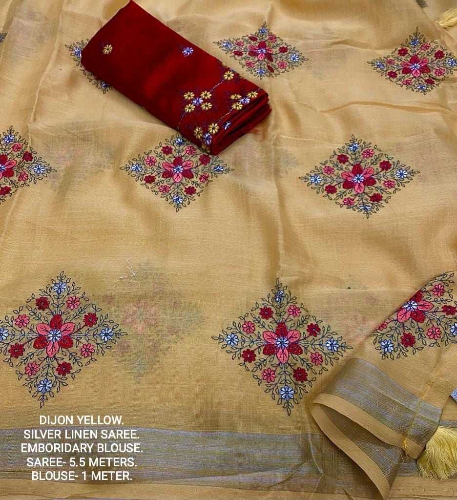 YNF Wholesale Cotton Embroidered Sarees  | Surat Manufacturer