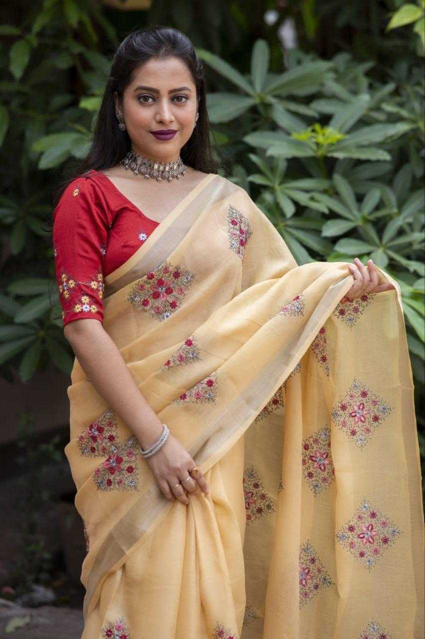 YNF Wholesale Cotton Embroidered Sarees  | Surat Manufacturer