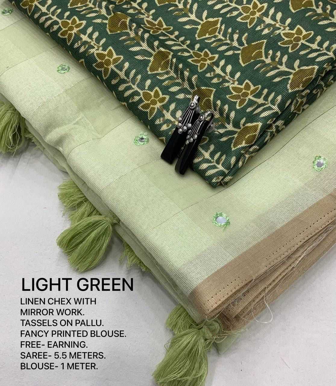 YNF Wholesale Linen Printed Sarees  | Surat Manufacturer