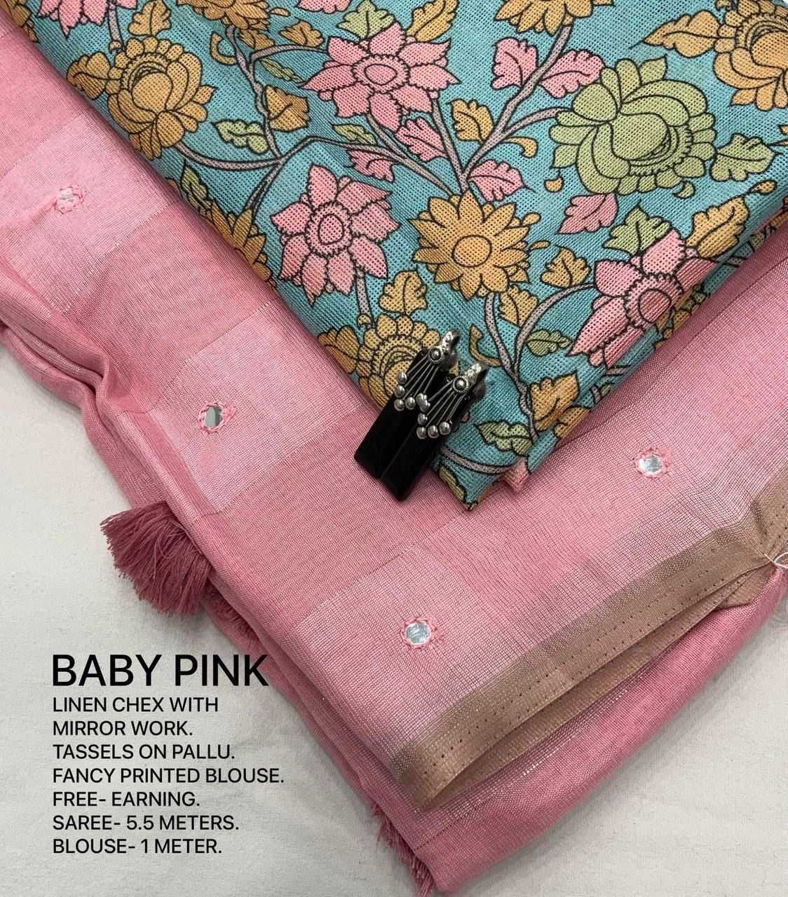 YNF Wholesale Linen Printed Sarees  | Surat Manufacturer