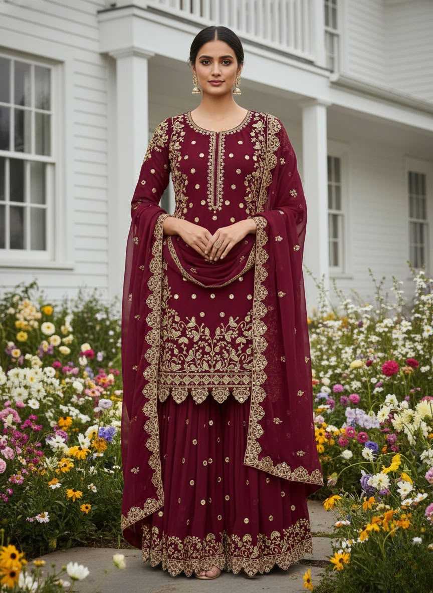 YNF Wholesale Faux Georgette Embroidery Suits  | Surat Manufacturer