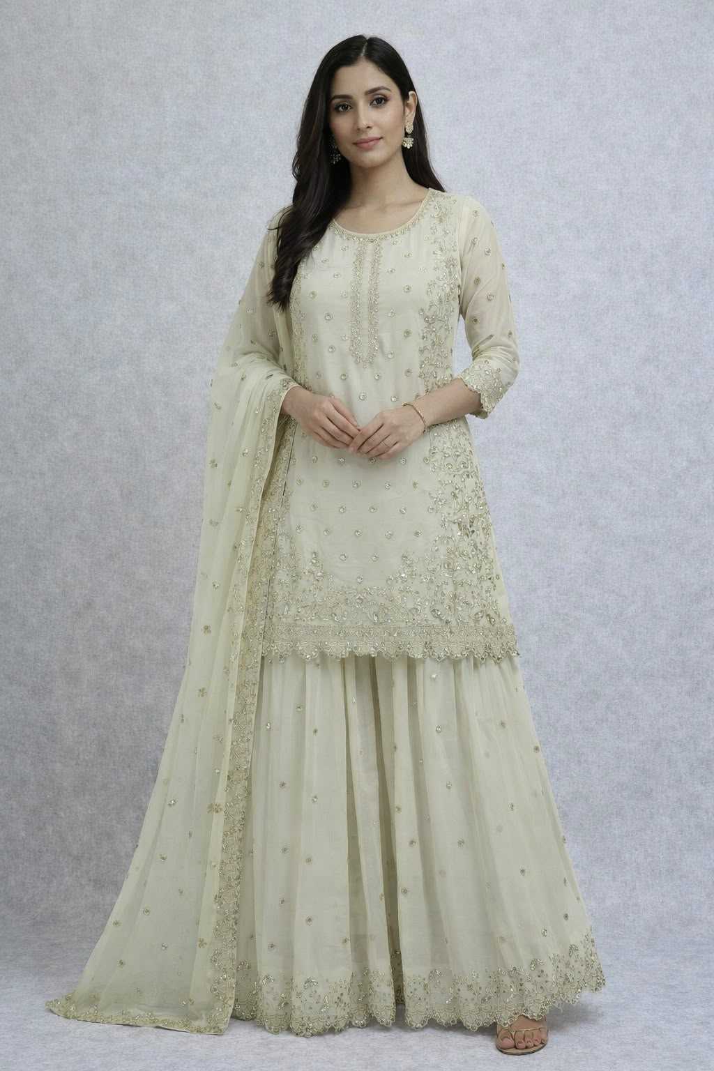 YNF Wholesale Faux Georgette Embroidery Suits  | Surat Manufacturer