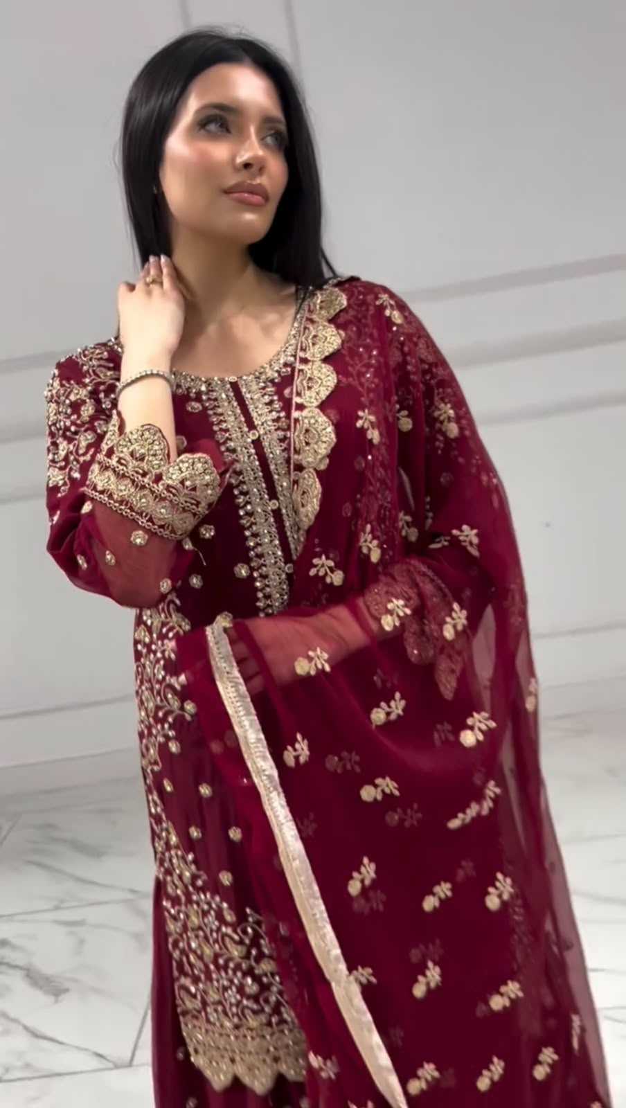 YNF Wholesale Faux Georgette Embroidery Suits  | Surat Manufacturer