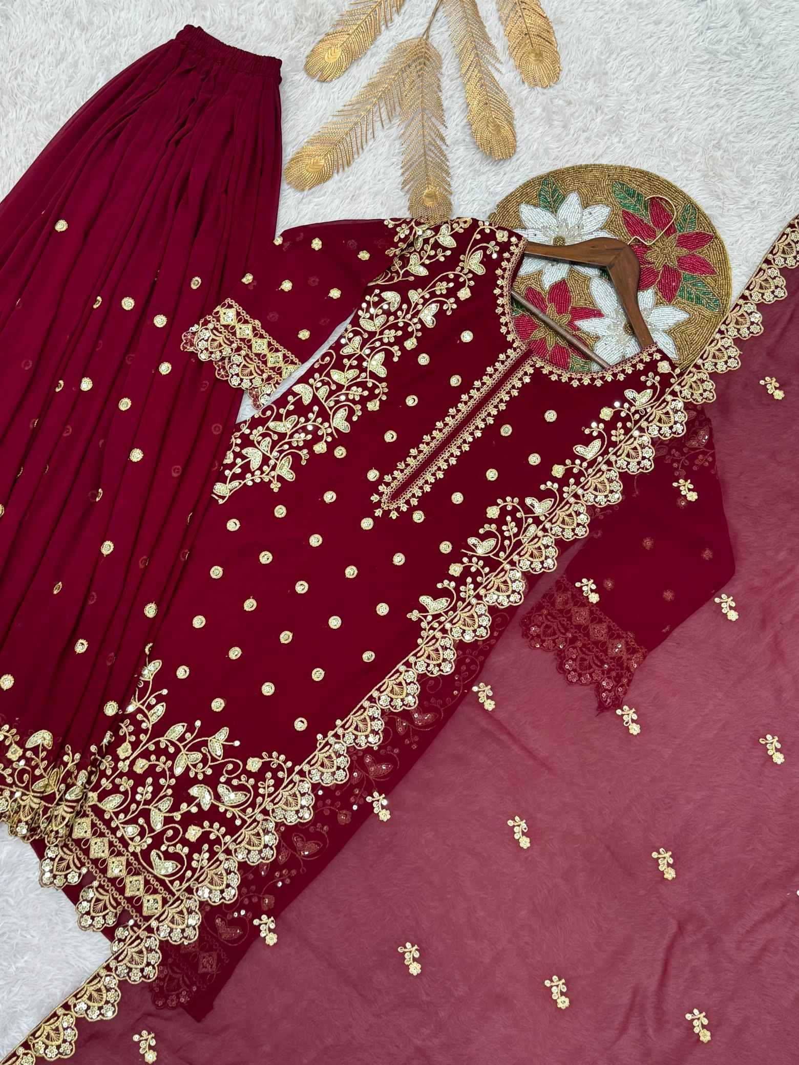 YNF Wholesale Faux Georgette Embroidery Suits  | Surat Manufacturer