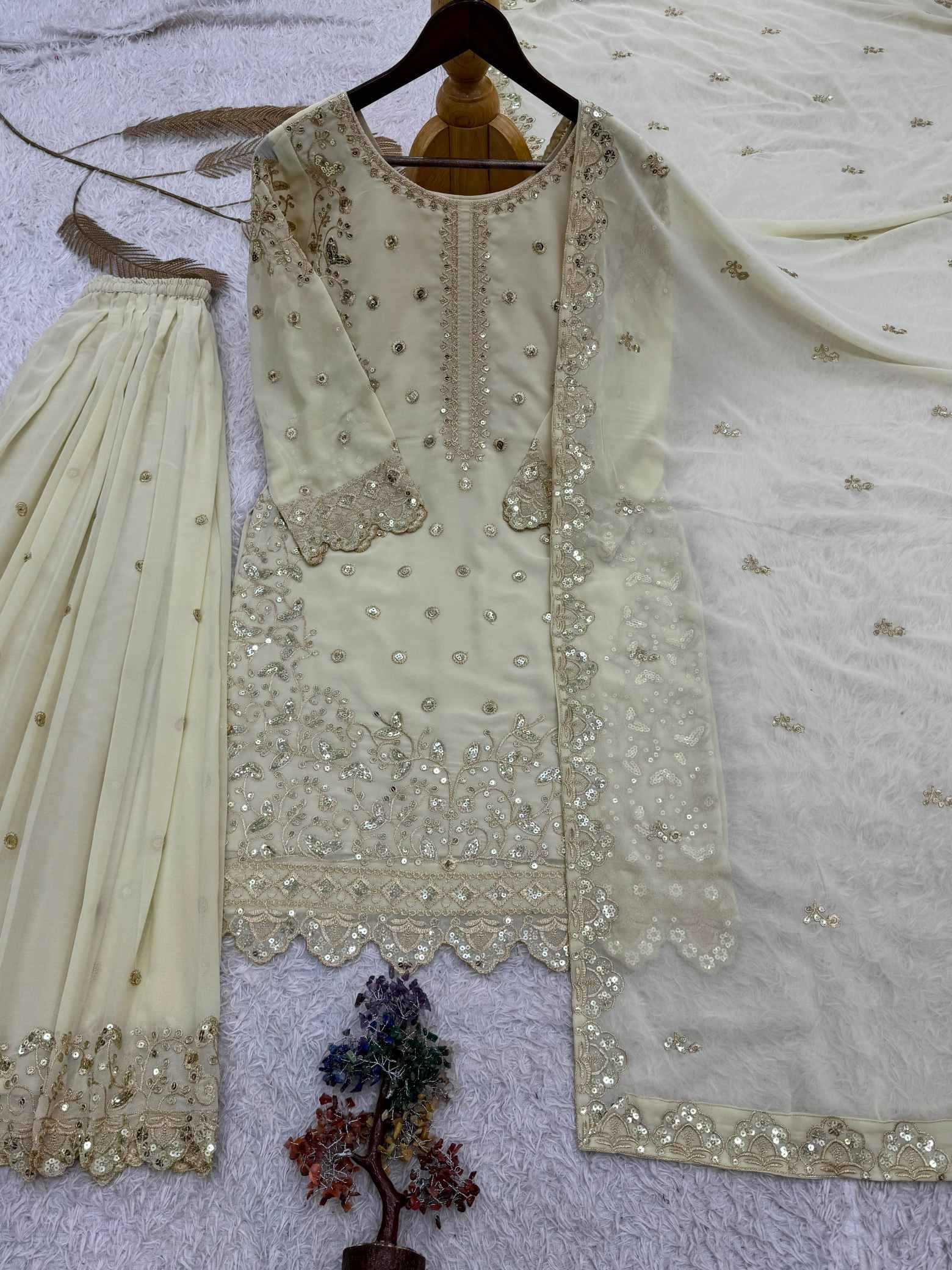 YNF Wholesale Faux Georgette Embroidery Suits  | Surat Manufacturer
