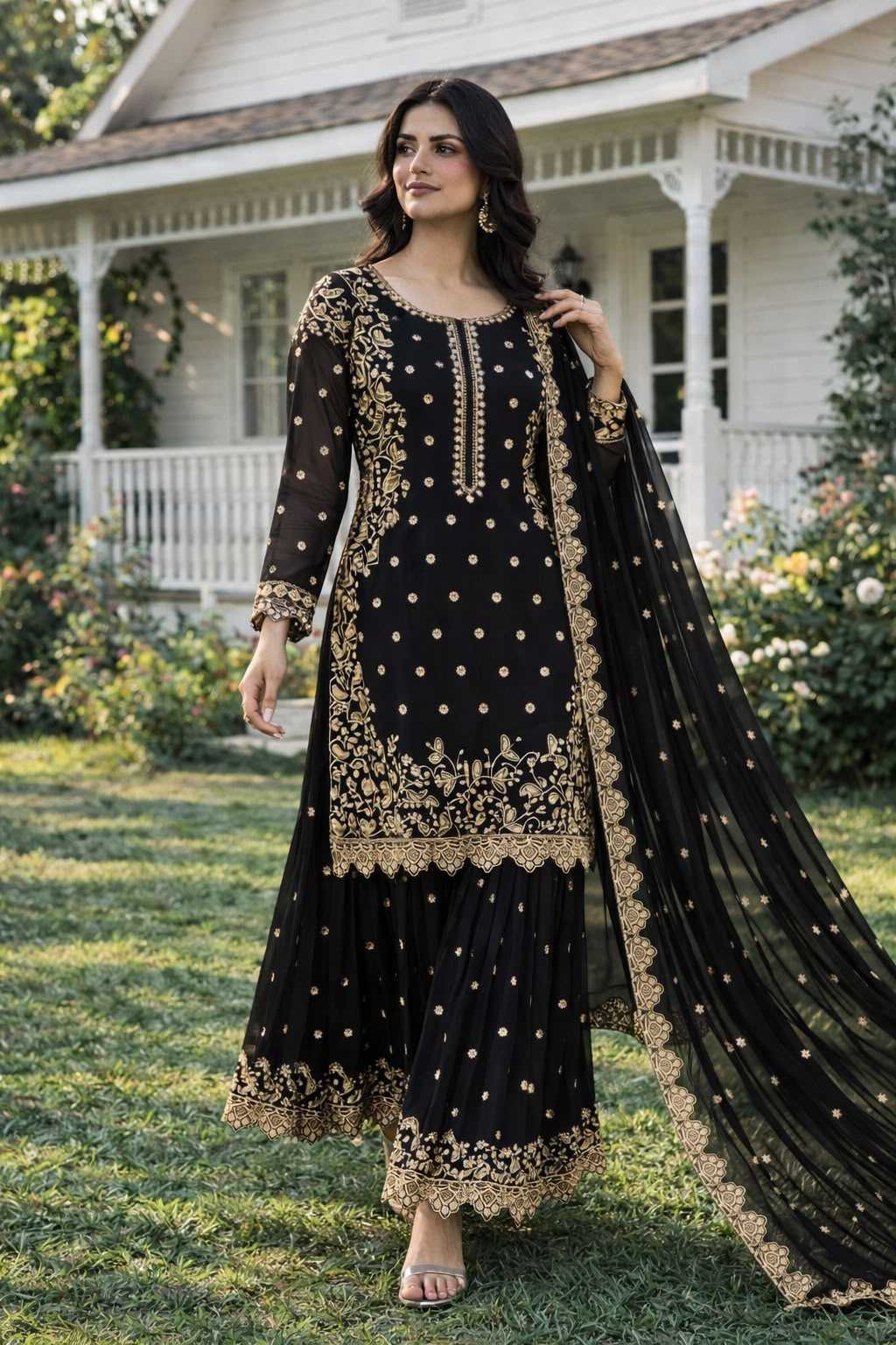 YNF Wholesale Faux Georgette Embroidery Suits  | Surat Manufacturer