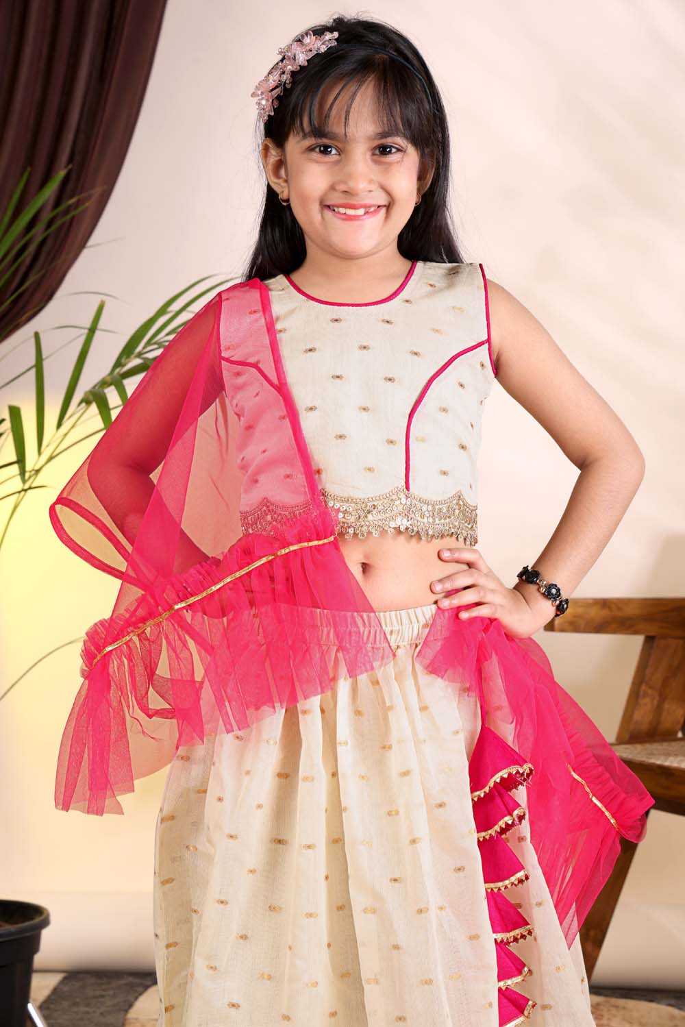 YNF Wholesale Chanderi Silk Kids Lehenga  | Surat Manufacturer