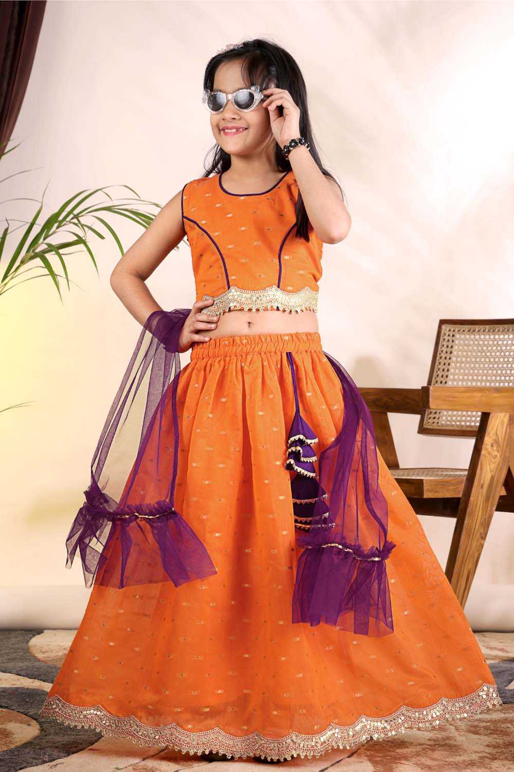 YNF Wholesale Chanderi Silk Kids Lehenga  | Surat Manufacturer