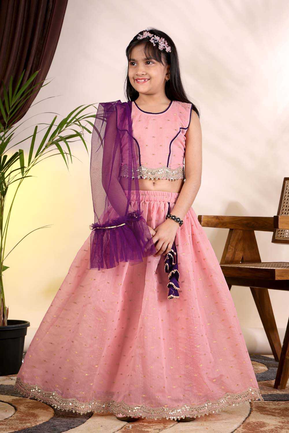 YNF Wholesale Chanderi Silk Kids Lehenga  | Surat Manufacturer