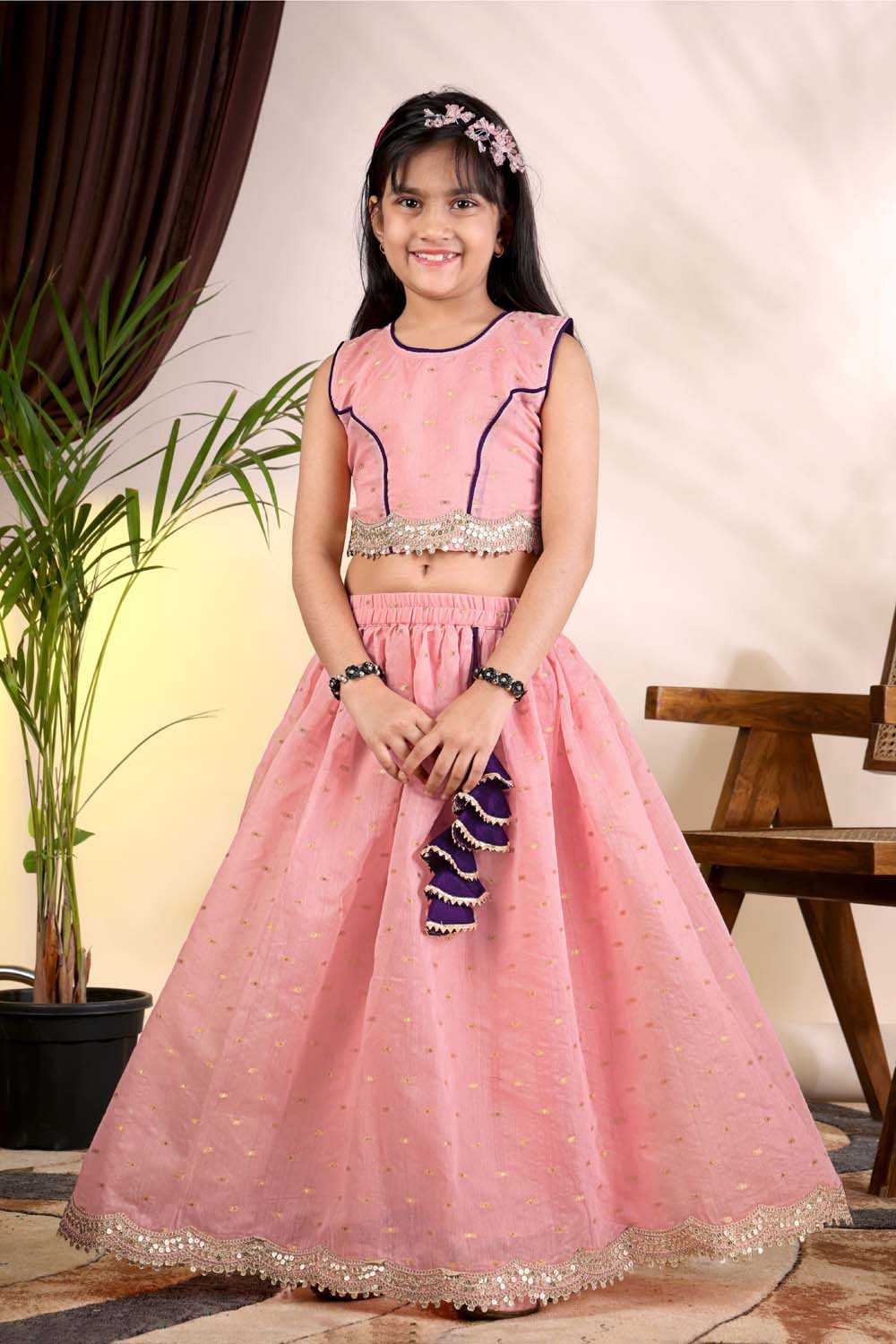 YNF Wholesale Chanderi Silk Kids Lehenga  | Surat Manufacturer