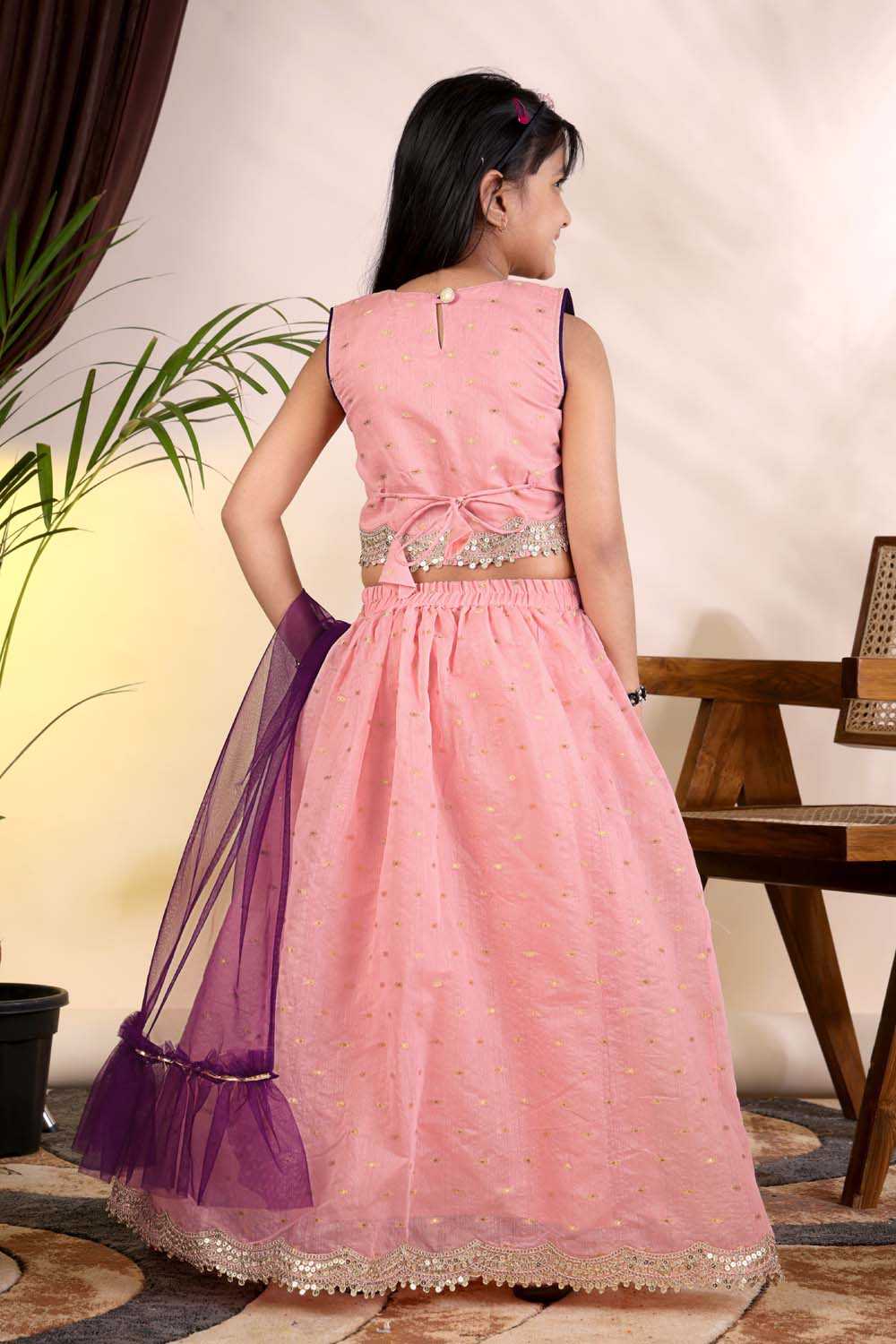 YNF Wholesale Chanderi Silk Kids Lehenga  | Surat Manufacturer