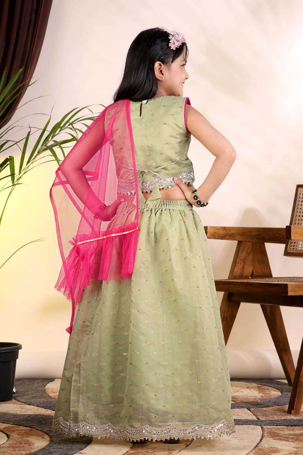 YNF Wholesale Chanderi Silk Kids Lehenga  | Surat Manufacturer