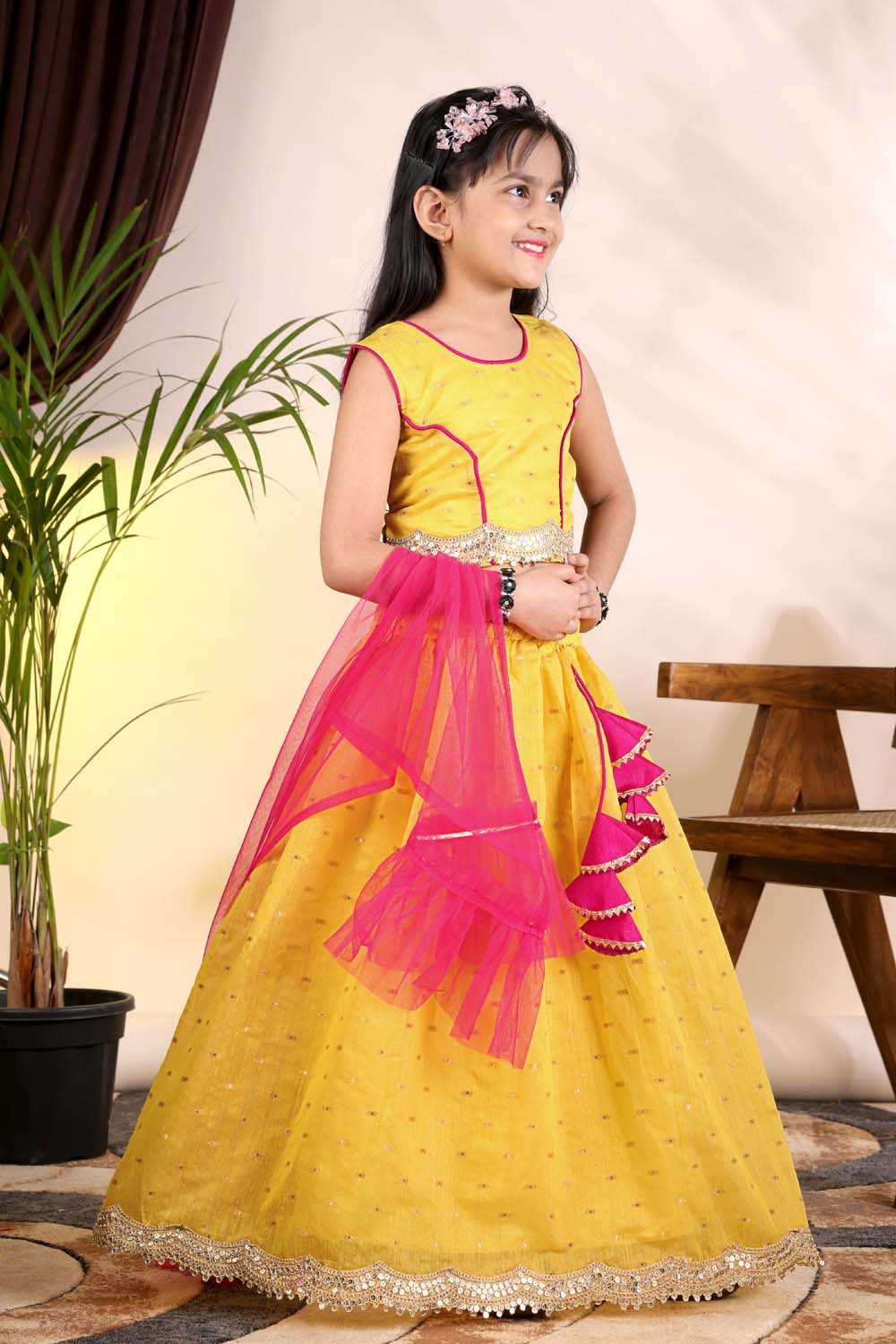 YNF Wholesale Chanderi Silk Kids Lehenga  | Surat Manufacturer