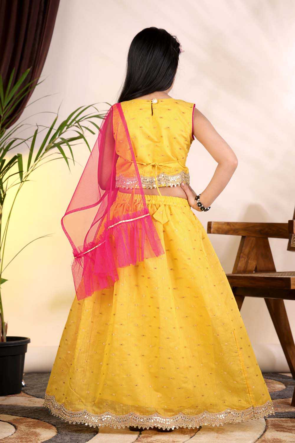YNF Wholesale Chanderi Silk Kids Lehenga  | Surat Manufacturer