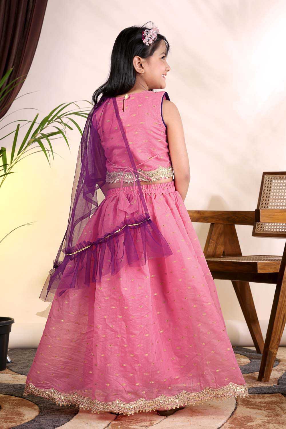 YNF Wholesale Chanderi Silk Kids Lehenga  | Surat Manufacturer