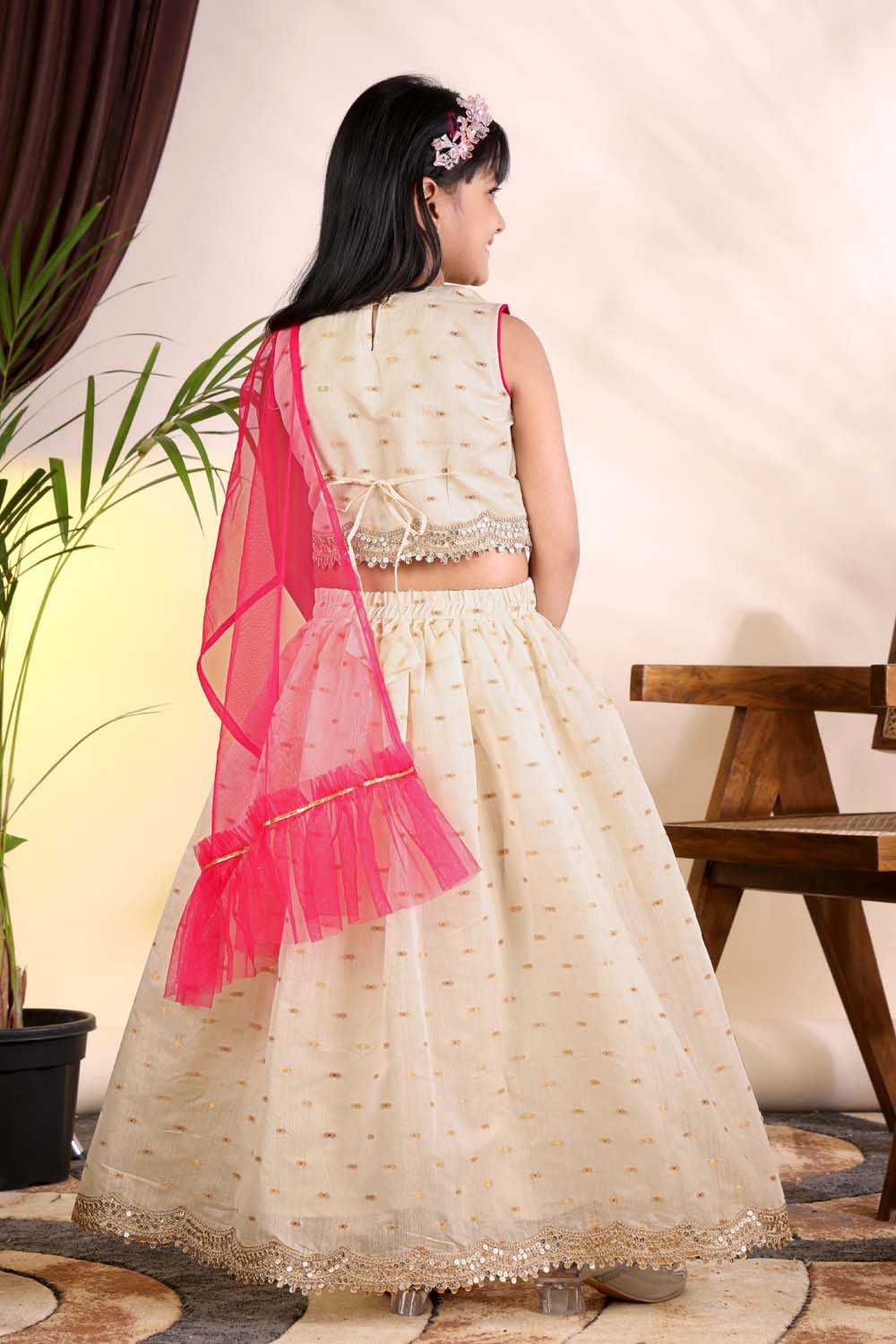 YNF Wholesale Chanderi Silk Kids Lehenga  | Surat Manufacturer
