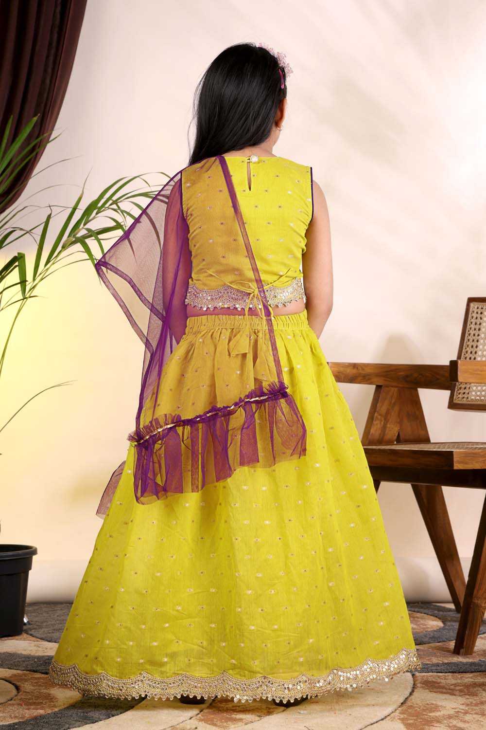 YNF Wholesale Chanderi Silk Kids Lehenga  | Surat Manufacturer