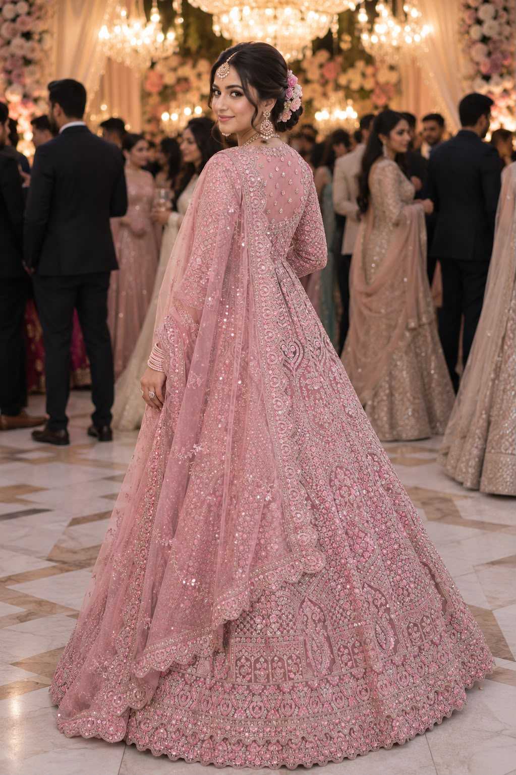 YNF Wholesale Net Embroidered Lehenga  | Surat Manufacturer
