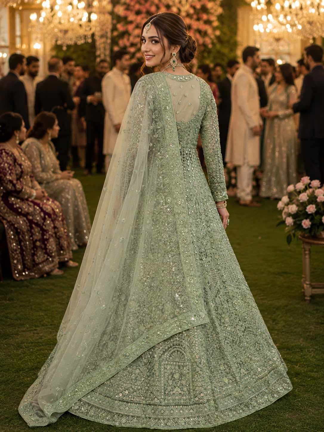 YNF Wholesale Net Embroidered Lehenga  | Surat Manufacturer