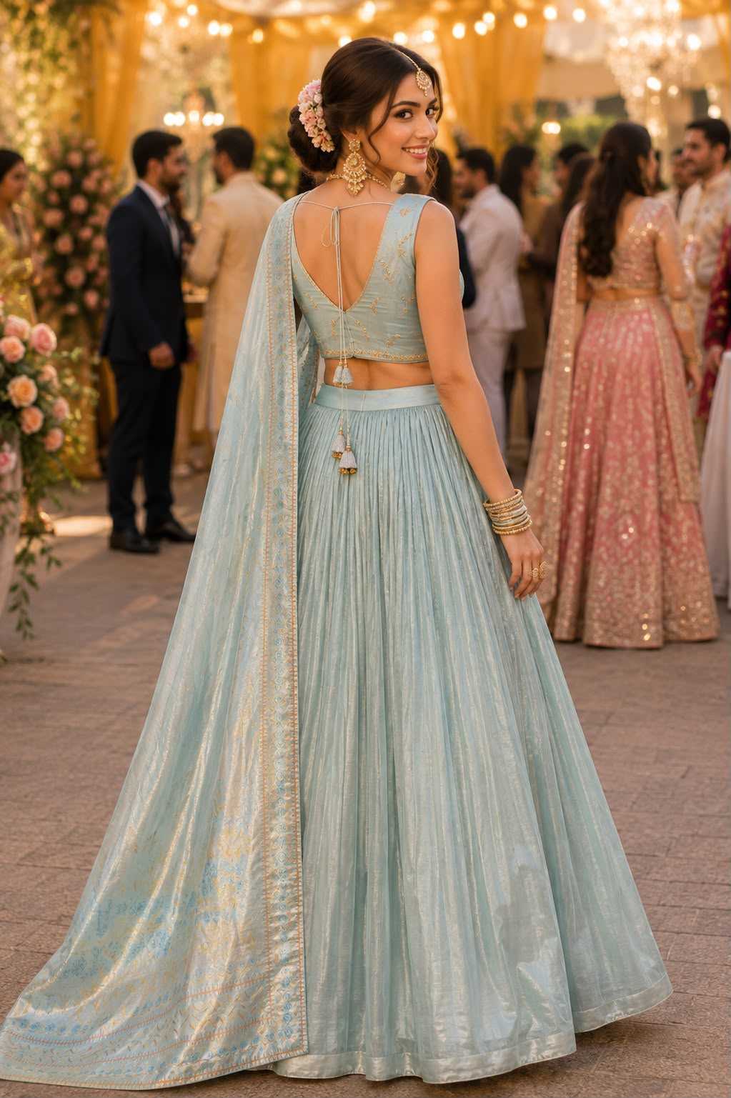 YNF Wholesale Tissue Designer Lehenga  | Surat Manufacturer