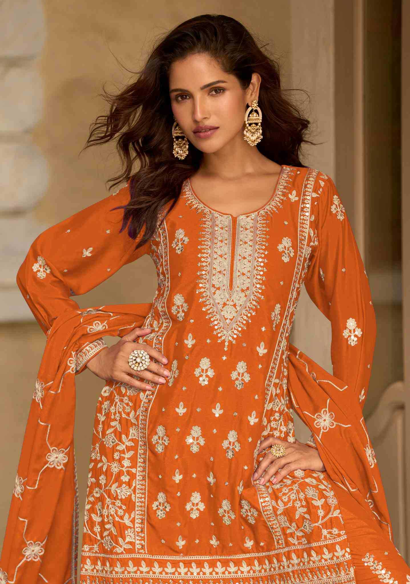 YNF Wholesale Chinon Silk Embroidery Suits  | Surat Manufacturer