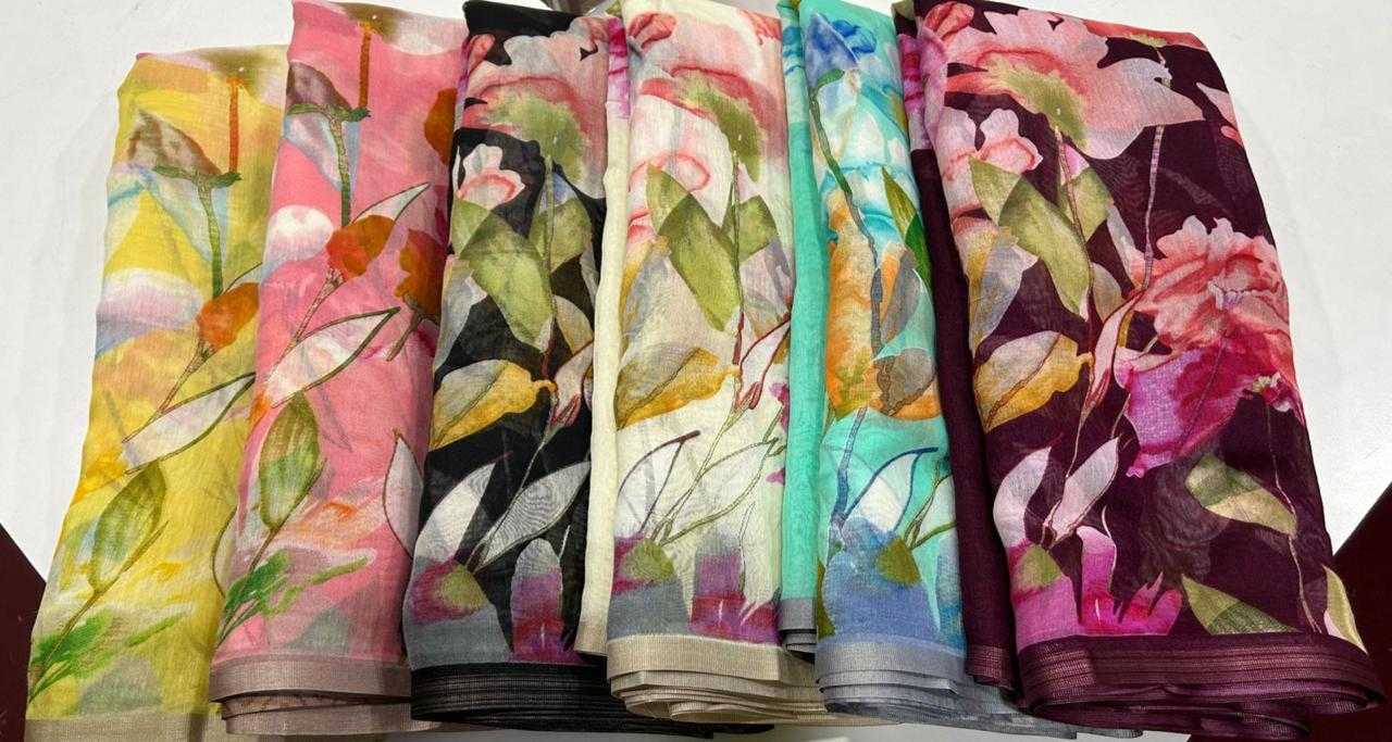 YNF Wholesale Linen Designer Sarees  | Surat Manufacturer