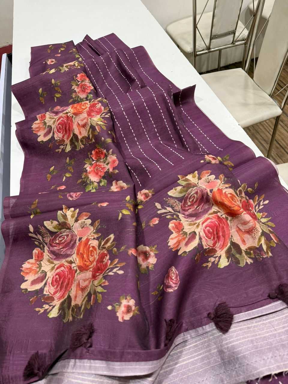 YNF Wholesale Tussar Silk Printed Sarees  | Surat Manufacturer
